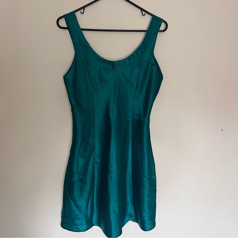 Vintage Vibrant Teal Slip Nightgown Dress